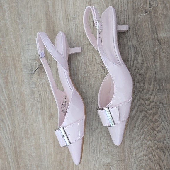 DKNY Pointed Toe Kitten Heel Slingback In Light Pink / New With Box - Picture 3 of 6